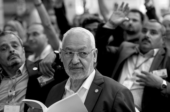 Rachid Ghanuchi, líder del partido tunecino Ennahda, el 22 de mayo en Hammamet, Túnez. Foto: Fethi Belaid, Afp