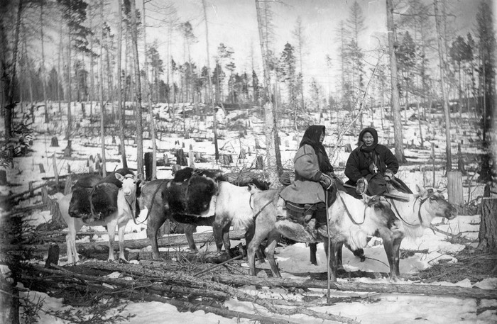 Traslado de campamento en Siberia Oriental 1907-1908. Foto: K Maslennikov