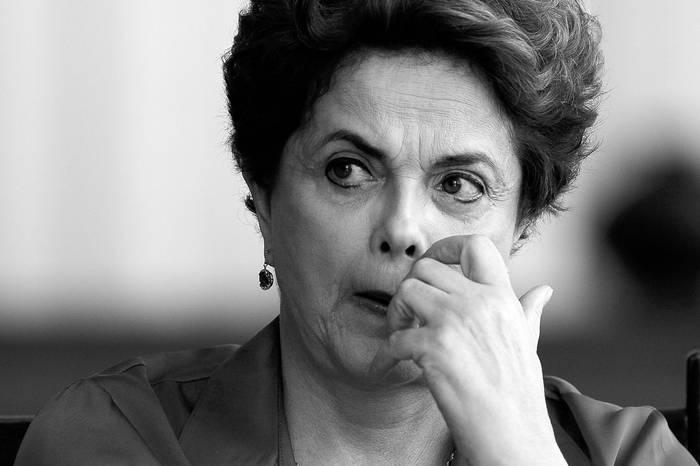 Dilma Rousseff durante una rueda de prensa con corresponsales extranjeros, el 18 de agosto, en la residencia presidencial Palacio de Alvorada, en Brasilia. Foto: Andressa Anholete, Afp