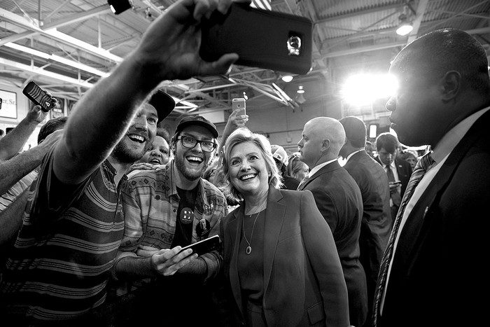 Hillary Clinton en un acto de campaña, ayer, en la Universidad Johnson C Smithen,
en Carolina del Norte. Foto: Brendan Smialowski, Afp