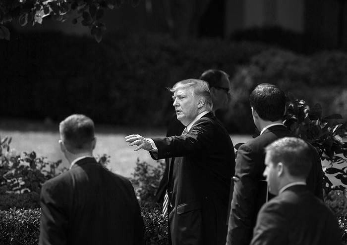 Donald Trump a su llegada, ayer, a la Casa Blanca. Foto: Nicholas Kamm, AFP