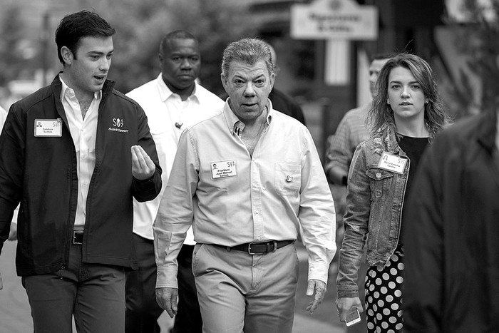 Juan Manuel Santos, el 14 de julio, en Idaho, Estados Unidos. Foto: Drew Angerer, AFP