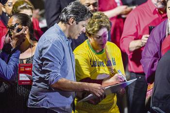 Fernando Haddad, ex alcalde de San Pablo, el sábado, durante la convención nacional del Partido de los Trabajadores. Fernando Haddad, ex alcalde de San Pablo, el sábado, durante la convención nacional del Partido de los Trabajadores.