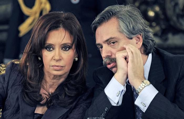 Cristina Fernández y Alberto Fernández. · Foto: Daniel García, AFP