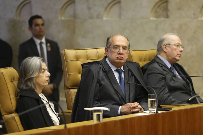 Cármen Lúcia, Gilmar Mendes y Celso de Mello, ministros del Supremo Tribunal Federal de Brasil.

 · Foto: Fabio Rodrigues Pozzebom, Abr 