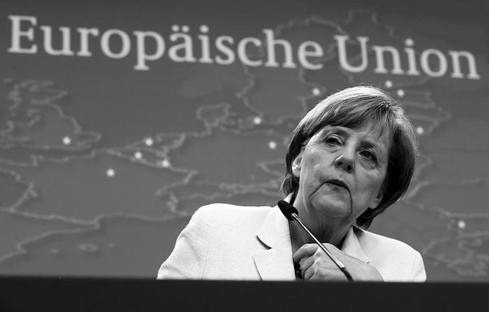 La canciller alemana, Angela Merkel, el martes en una conferencia en la sede del Consejo Europeo en Bruselas (Bélgica). / Foto: Julien Warnand, Efe