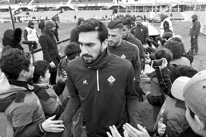 Davide Astori, fallecido capitán de Fiorentina, el 25 de febrero, en Florencia. Foto: Claudio Giovannini, AFP