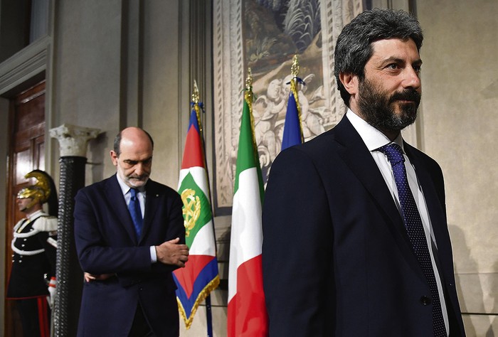 Roberto Fico, presidente de la Cámara de Diputados de Italia, ayer, en el Palacio Quirinal, en Roma. foto: andreas solaro, afp · Foto: Andreas Solaro