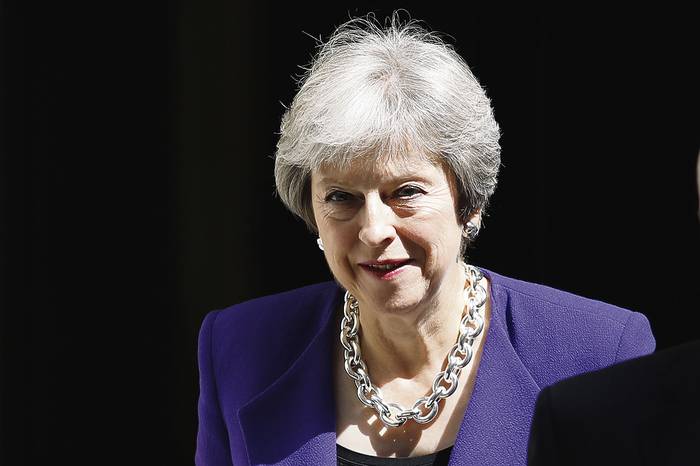 Theresa May, primera ministra británica, ayer, en Londres.
 · Foto: Tolga Akmen