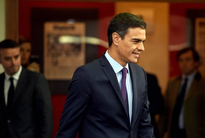 Pedro Sánchez, primer ministro español, el 4 de febrero, en el palacio de La Moncloa en Madrid.

 · Foto:  Pierre-Philippe Marcou