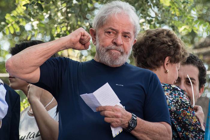 Luiz Inácio Lula da Silva, en el edificio del sindicato de trabajadores metalúrgicos en en el área metropolitana de San Pablo, Brasil, el 7 de abril de 2018.  · Foto: Nelson Almeida, AFP