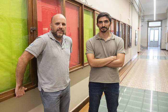 Mario Pérez y Maximiliano González en Facultad de Agronomía. · Foto: Alessandro Maradei
