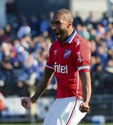 Alexis Rolín, tras convertir el segundo gol de Nacional ante Wanderers, en el Parque Viera. 