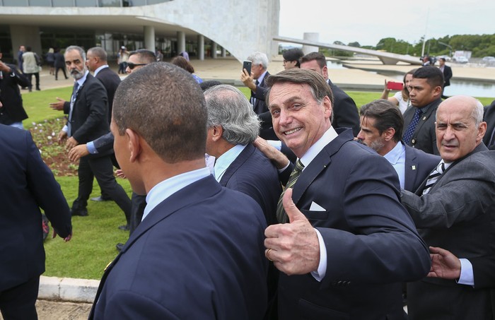 El presidente brasileño, Jair Bolsonaro, asiste al Palacio de Planalto, en Brasilia, Brasil, el 5 de noviembre.  · Foto: Sergio Lima, AFP