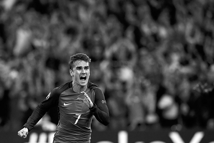 Antoine Griezmann, de Francia, tras anotar el primer gol a Albania, ayer, en Marsella, Francia. Foto: Franck Fife, Afp