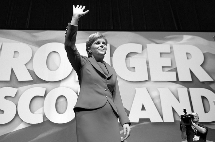 Nicola Sturgeon, primera ministra de Escocia en la Conferencia del Partido Nacional Escocés, el sábado, en Glasgow, Escocia. Foto: Andy Buchanan, AFP