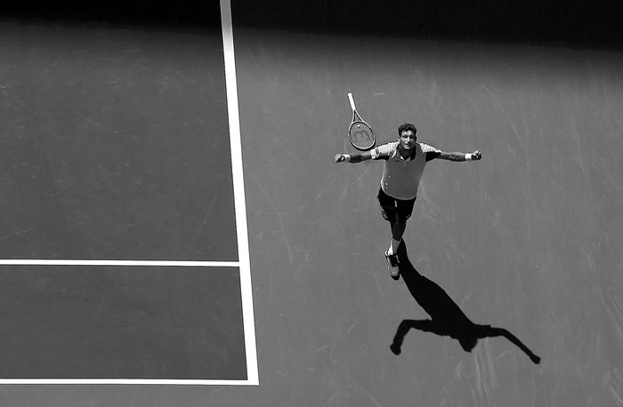 El español Pablo Carreño después de derrotar al argentino Diego Schwartzman, ayer, en Nueva York. Foto: Elsa, AFP