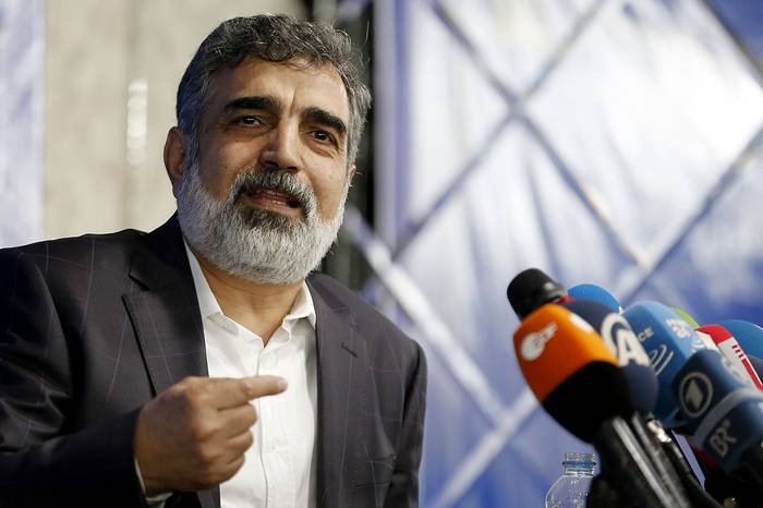 Behrouz Kamalvandi, portavoz de la Organización de Energía Atómica de Irán, durante una conferencia de prensa en Teherán.

 · Foto: Atta Kenare, AFP