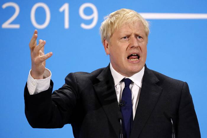 Boris Johnson, integrante del Partido Conservador y aspirante a suceder a Theresa May, durante un acto político, el miércoles 17 de julio.  · Foto: Tolga Akmen, AFP