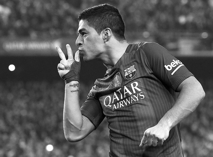 Luis Suárez durante el clásico Barcelona-Real Madrid, el 3 de diciembre. • foto: lluis gene, afp