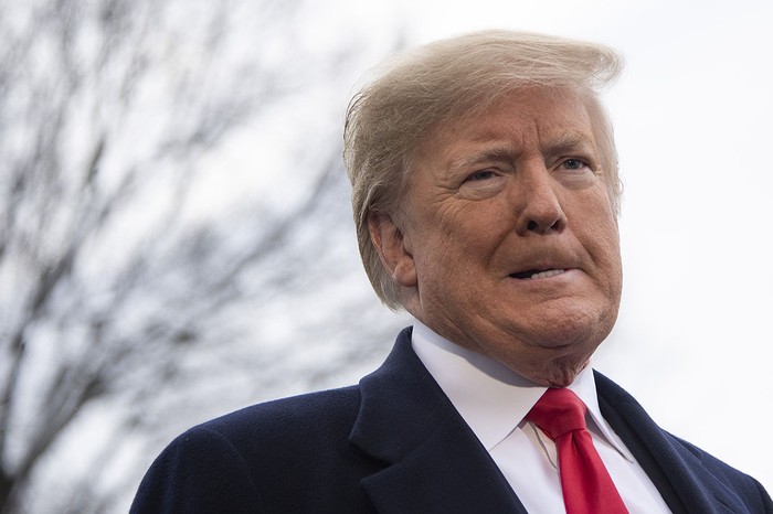 Donald Trump en rueda de prensa, ayer, en la Casa Blanca.

 · Foto: Jim Watson.