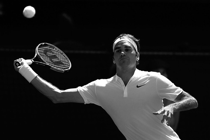 El suizo Roger Federer durante el partido con el croata Marin Cilic, ayer, en Wimbledon. Foto: Justin Tallis, Afp El suizo Roger Federer durante el partido con el croata Marin Cilic, ayer, en Wimbledon. Foto: Justin Tallis, Afp