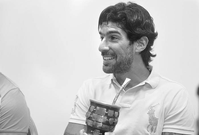 Sebastián Abreu, ayer, en rueda de prensa. Foto: Federico Gutiérrez