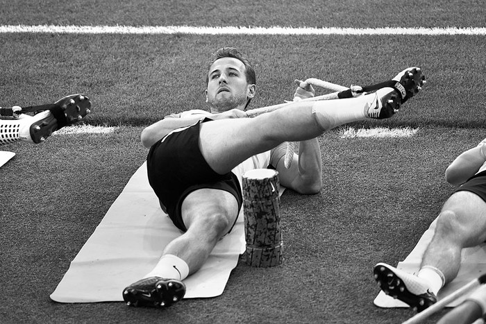 Harry Kane, de Tottenham Hotspur, durante un entrenamiento, ayer, en Madrid. Foto: Pierre-Philippe Marcou, AFP