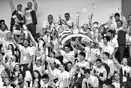 Delegación uruguaya en la inauguración de los XXIII Juegos Sudamericanos Escolares, el 4 de diciembre en Cochabamba. Foto: Juegos Sudamericanos Escolares 2017 Delegación uruguaya en la inauguración de los XXIII Juegos Sudamericanos Escolares, el 4 de diciembre en Cochabamba. Foto: Juegos Sudamericanos Escolares 2017