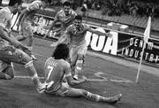 Edinson Cavani celebra con sus compañeros después de anotar el 3-2 contra Dnipro, durante un partido de la Liga de Campeones de la UEFA, en el estadio San Paolo, en Nápoles. / foto: cesare abbate, epa