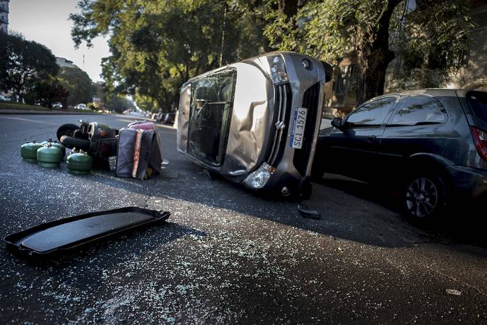 Accidente de tránsito en Pocitos. (archivo, junio de 2017) · Foto: Ricardo Antúnez, adhocFOTOS