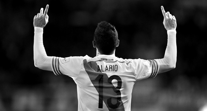 Lucas Alario, jugador de River Plate, tras su gol contra el Sanfrecce Hiroshima ayer durante la semifinal
del Mundial de Clubes en Osaka (Japón). Foto: Kimimasa Mayama, Efe