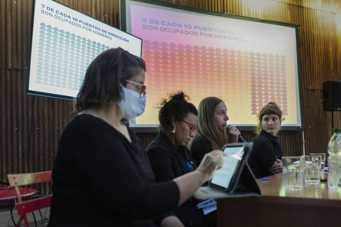 De izquierda a derecha Pepi Goncalvez, Leticia Rodríguez, Noelia Torres y Marta García en Las Pioneras. · Foto: Mariana Greif
