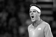 El argentino Juan Martín del Potro festeja el triunfo sobre el serbio Novak Djokovic, ayer, en los Juegos Olímpicos de Río de Janeiro 2016. Foto: Roberto Schmidt, Afp