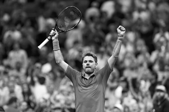 El suizo Stanislas Wawrinka luego de derrotar al serbio Novak Djokovic, ayer en Nueva York. Foto: Jewel Samad, Afp