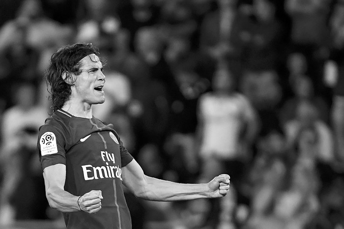 Edinson Cavani, de Paris Saint-Germain, después de anotar un gol a Toulouse, ayer, en París. Foto: Bertrand Guay, AFP