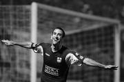 Ignacio Risso, tras convertir el quinto gol de Defensor Sporting ante Nacional, anoche en el estadio Luis Franzini.