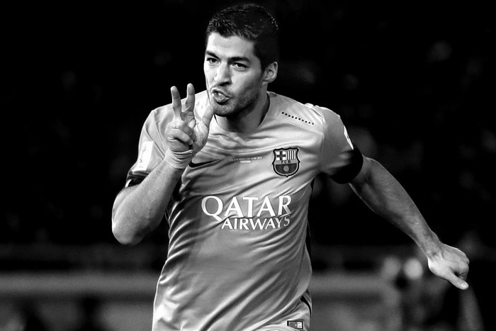 Luis Suárez, delantero de Barcelona, tras su tercer gol durante la semifinal del Mundial de Clubes ante
Guangzhou Evergrande, ayer en el estadio de Yokohama (Japón). Foto: Franck Robichon, Efe