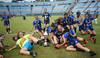 Las jugadoras de Liverpool sub 16, festejan. el sábado. en el estadio Centenario. Las jugadoras de Liverpool sub 16, festejan. el sábado. en el estadio Centenario.