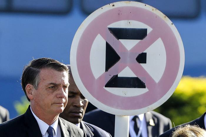 Jair Bolsonaro, antes de una reunión del Gabinete en Brasilia, Brasil. · Foto: Sergio Lima, AFP