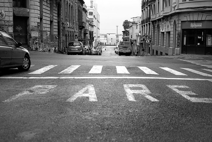 Ciudad Vieja durante el paro general de ayer. Foto: Juan Mazzoni, EFE