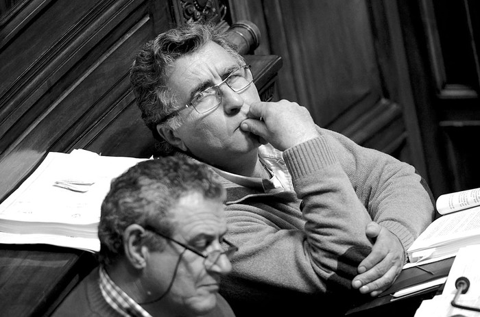 Sergio Mier y Darío Pérez, ayer, en la Cámara de Diputados. Foto: Pablo Vignali
