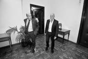 Daniel Martínez y Edgardo Novick, ayer, en la Intendencia de Montevideo. Foto: Federico Gutiérrez