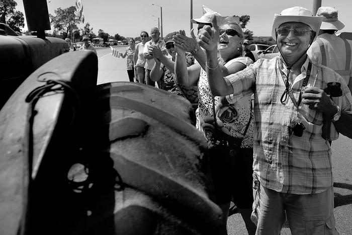 Movilización de productores rurales en el kilómetro 54 de la ruta 1. Foto: Pablo Vignali