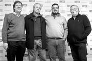 Javier Miranda, Roberto Conde, Alejandro Sánchez y José Bayardi, ayer, en La Huella de Seregni. Foto: Santiago Mazzarovich