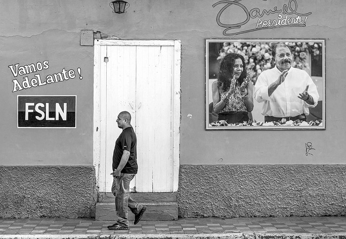 Propaganda electoral de Daniel Ortega en Masaya, Nicaragua. Foto: Jorge Torres, Afp (archivo, noviembre de 2015)