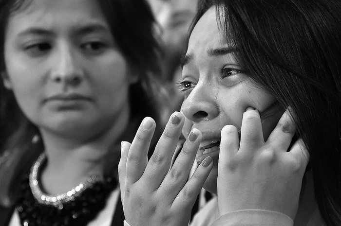 Votantes del Sí, ayer en Bogotá, Colombia. Foto: Guillermo Legaria, AFP