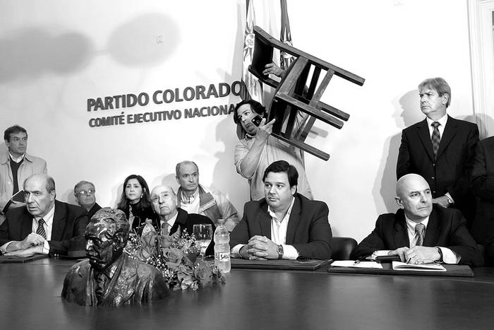 Reunión del Comité Ejecutivo Nacional del Partido Colorado, ayer, en la casa del partido. Foto: Pablo Vignali 