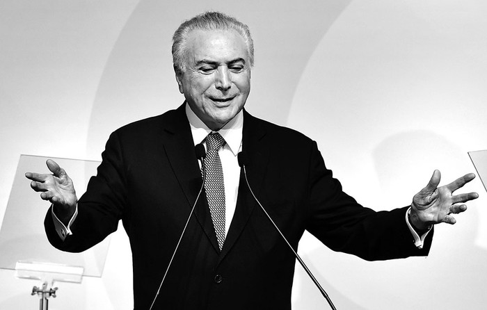 Michel Temer, presidente brasileño, durante un foro económico en San Pablo, Brasil, el 16 de agosto. Foto: Nelson Almeida, AFP