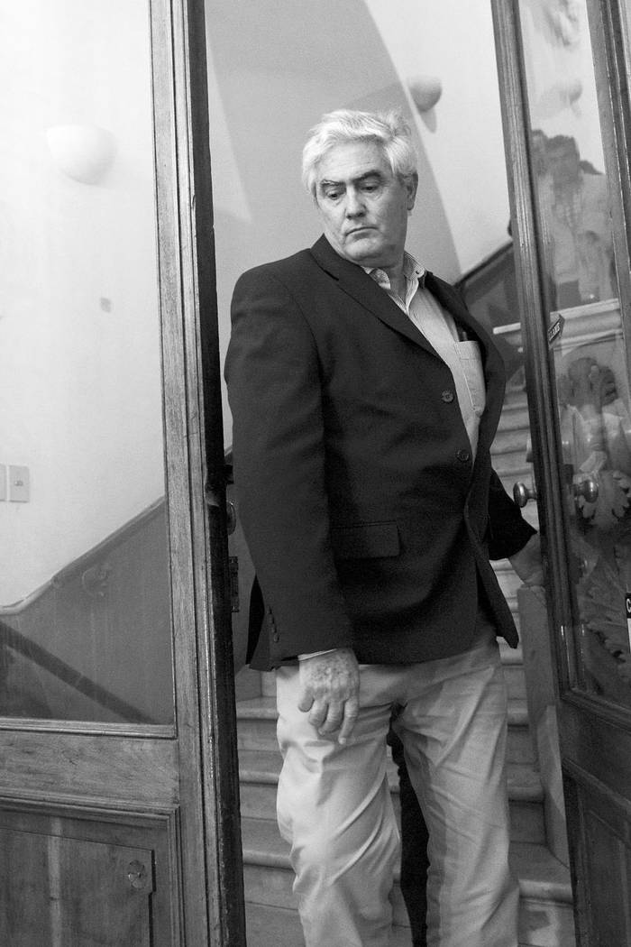 Agustín Bascou, luego de ser recibido por la comisión de ética del Partido Nacional. Foto: Andrés Cuenca (archivo, setiembre de 2017)